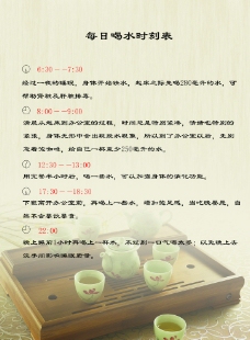 每日喝水时间表图片