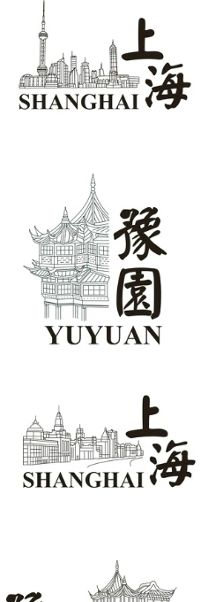 上海建筑上海地标性建筑logo图片