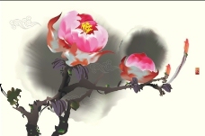 水墨国画牡丹花图片