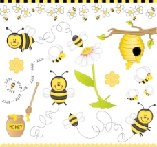 潮流素材蜜蜂蜂蜜图片