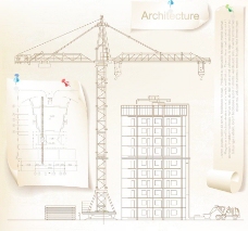 房地产背景城市建筑高楼设计图工程图图片