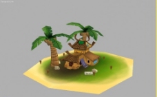 树木Q版冒险岛3D模型图片