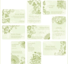 名片模板欧式花纹花朵花卡名片卡片图片