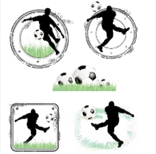 潮流素材踢足球运动员背景足球背景图片