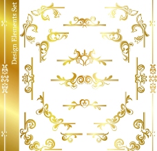金色花纹花边装饰设计图片