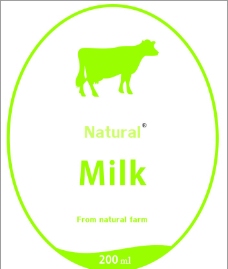 牛奶的标签图片