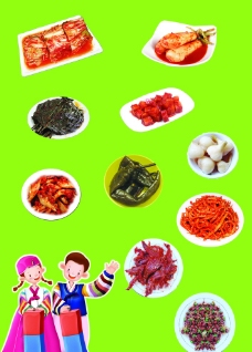 韩国菜朝鲜族泡菜咸菜图片