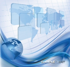 地球背景蓝色动感线条地球商务科技背景图片