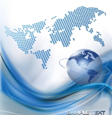 地球背景蓝色动感线条地球商务科技背景图片