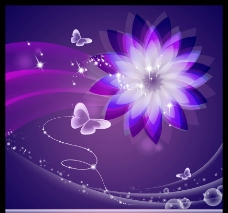 唯美广告设计紫色时尚唯美炫彩花朵广告设计图片