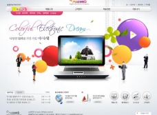 韩国菜数码电脑科技网页模板图片