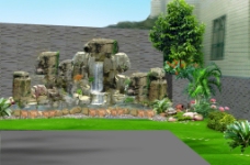 喷泉设计假山水池景观图片