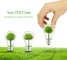 展板绿色灯泡生态设计图片