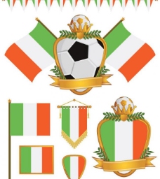 国足足球国旗标志标签图片