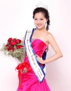 崔安娜 美国华裔小姐冠军 获奖照图片