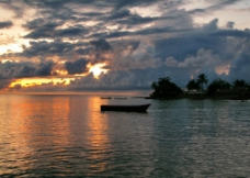 多米尼加海滩日落图片
