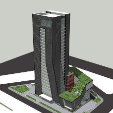 草图大师模型现代的办公大楼图片
