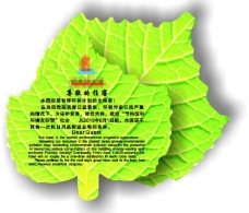 绿色叶子酒店环保卡温馨提醒叶子形状图片