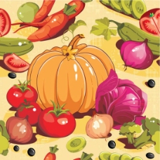 卡通蔬菜南瓜西红柿