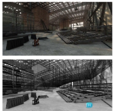 室外模型半室内外废弃工厂3D模型图片