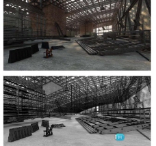 室外模型半室内外废弃工厂3d模型图片