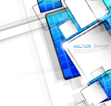 蓝色动感方形商务科技背景图片