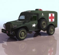 3D车模军用救护车3d模型图片