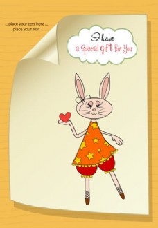 可爱卡通插画小兔子