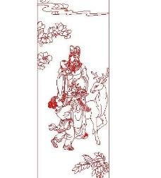 福禄寿 线雕 线稿图片
