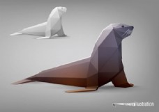 海狮立面体动物模型