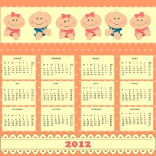 2012卡通娃娃日历